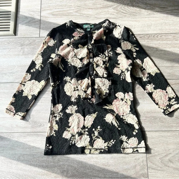 Ralph Lauren Floral Print Lace Stretch Blouse - Picture 4 of 15